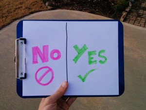 Mom's Yes/No Board